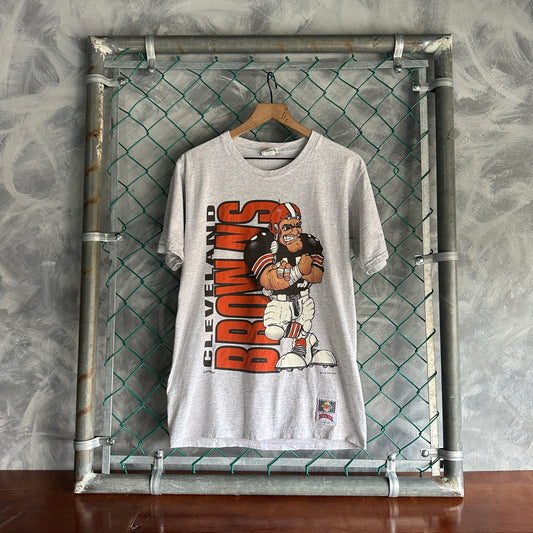 Camisa Vintage De Los Cleveland Browns De Hombre Talla L Color Gris Con Doble Grafico Nutmeg MIlls