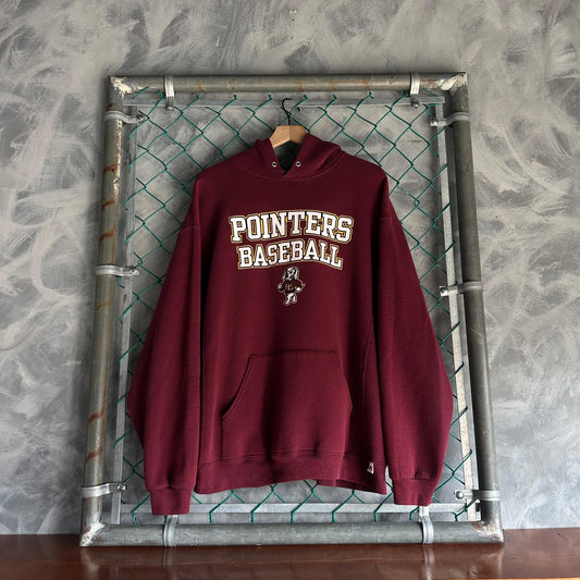 Hoodie Vintage Russell Pointers De Hombre Talla XL Color Rojo Vino