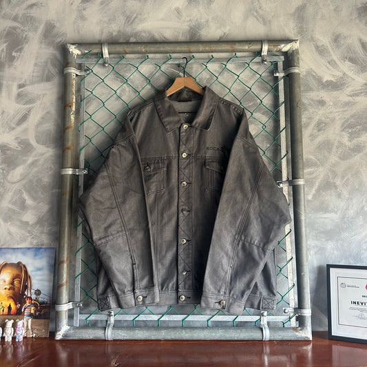 Chamarra Vintage Rocawear De Hombre Talla 2XL Color Azul Marino Mezclilla Y2K