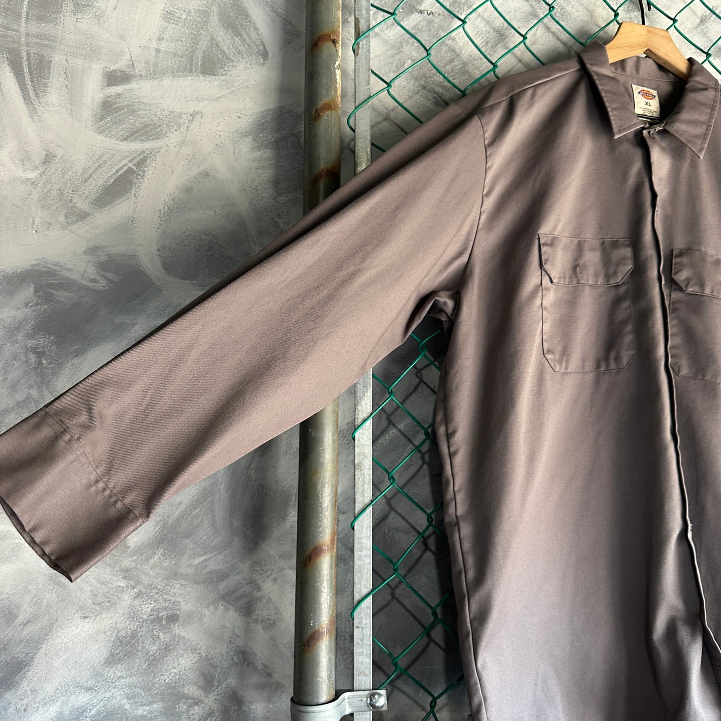 Camisa De Botones Dickies De Hombre Talla XL Color Gris Manga Larga Mecanico Workwear Lisa