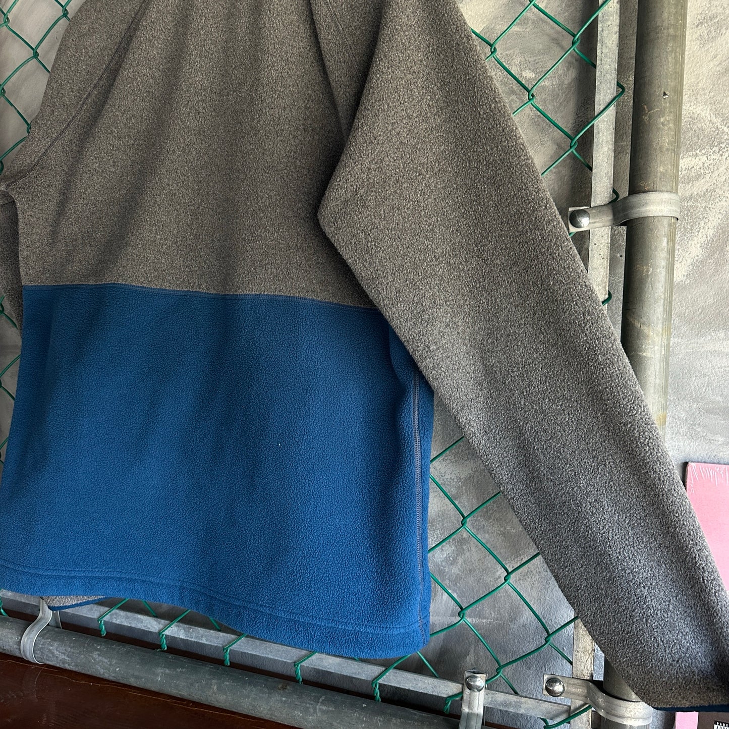 Sueter LL bean De Hombre Talla M Alto Color Gris Azul 1/4 Zip Alpinismo Senderismo
