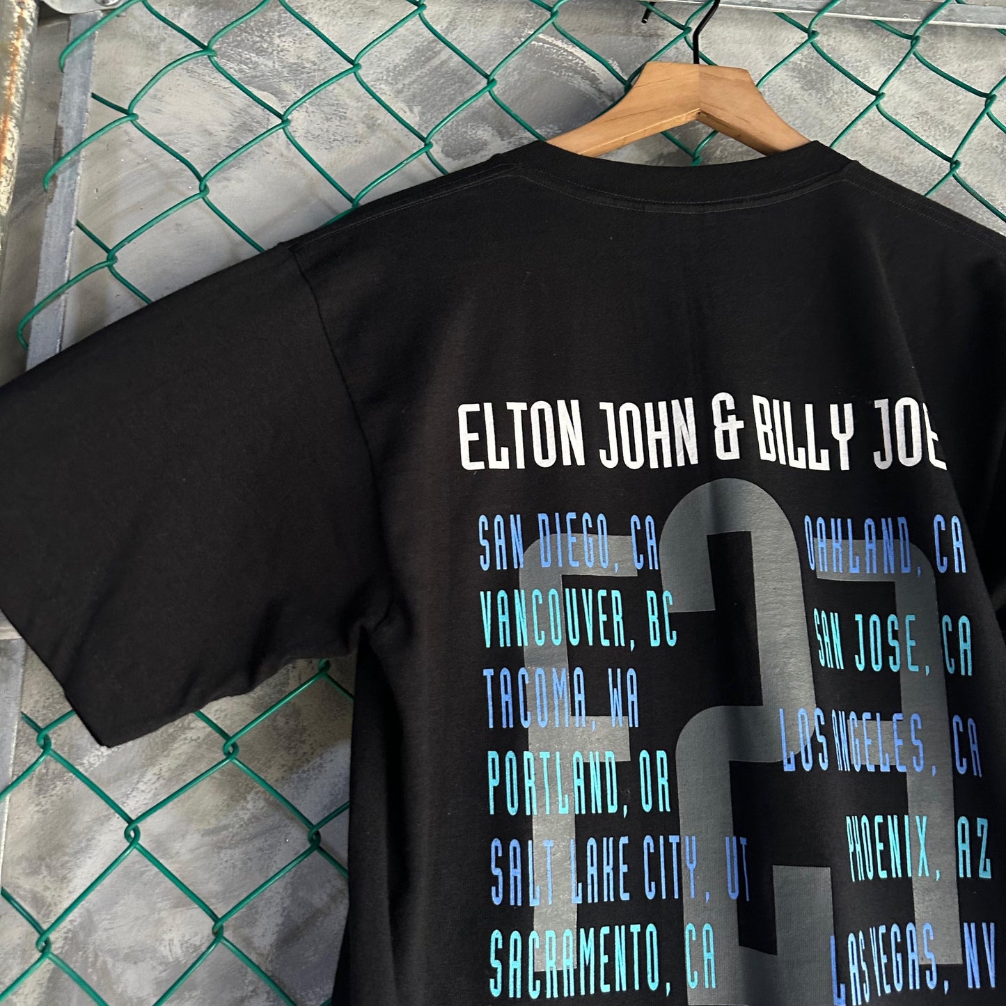 Camisa Vintage de Billy Joel Y Elton John De Hombre Talla M Color Negro Tel Gruesa De Tour Merch