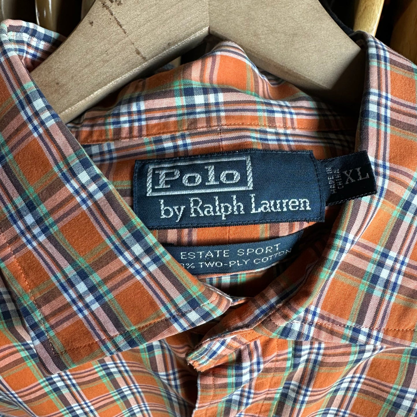 Camisa De Botones Polo Ralph Lauren De Hombre Talla Xl Color Naranja De Cuadros Prenda De Vestir
