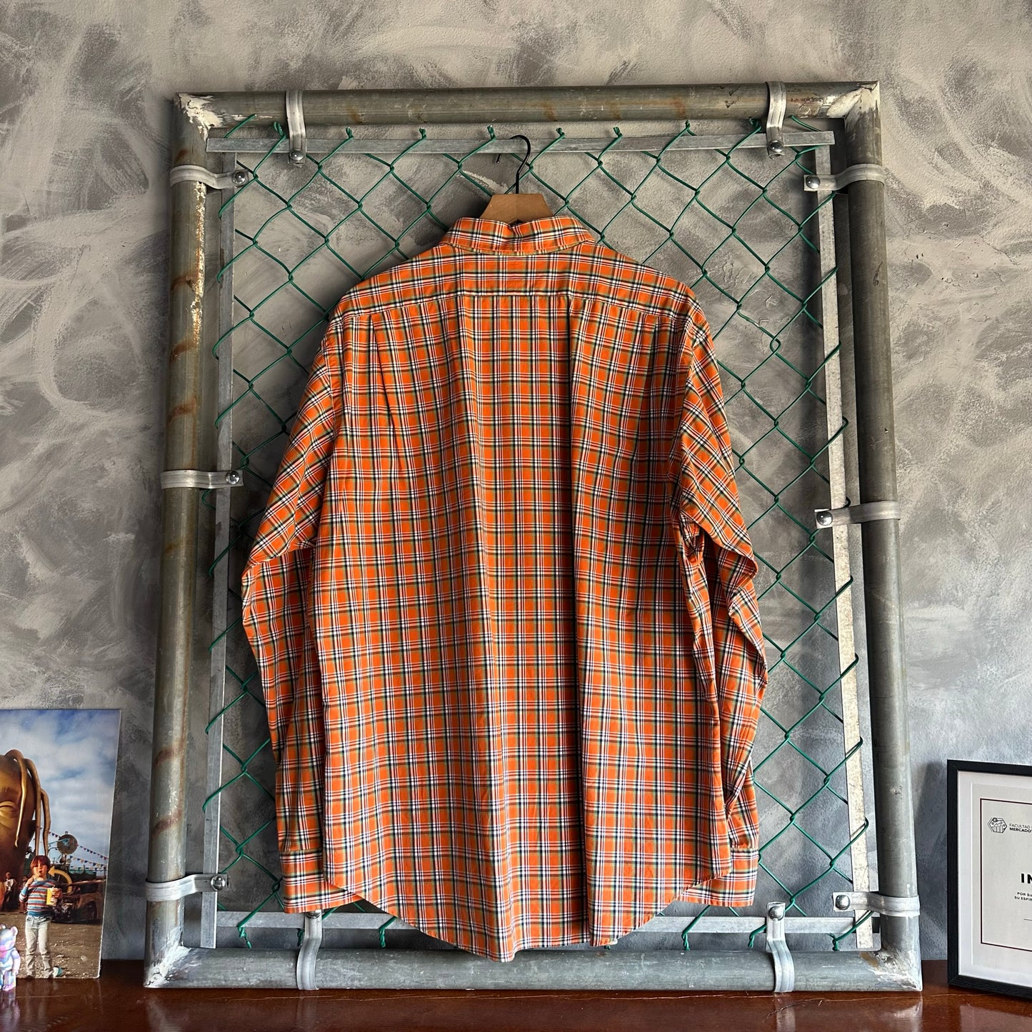 Camisa De Botones Polo Ralph Lauren De Hombre Talla Xl Color Naranja De Cuadros Prenda De Vestir