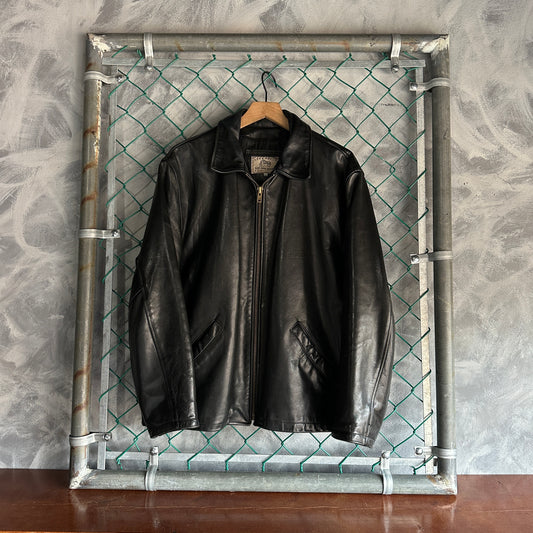 Chamarra Vintage Black Horse Company De Hombre Talla L Color Negro De Cuero Piel Genuina Gruesa