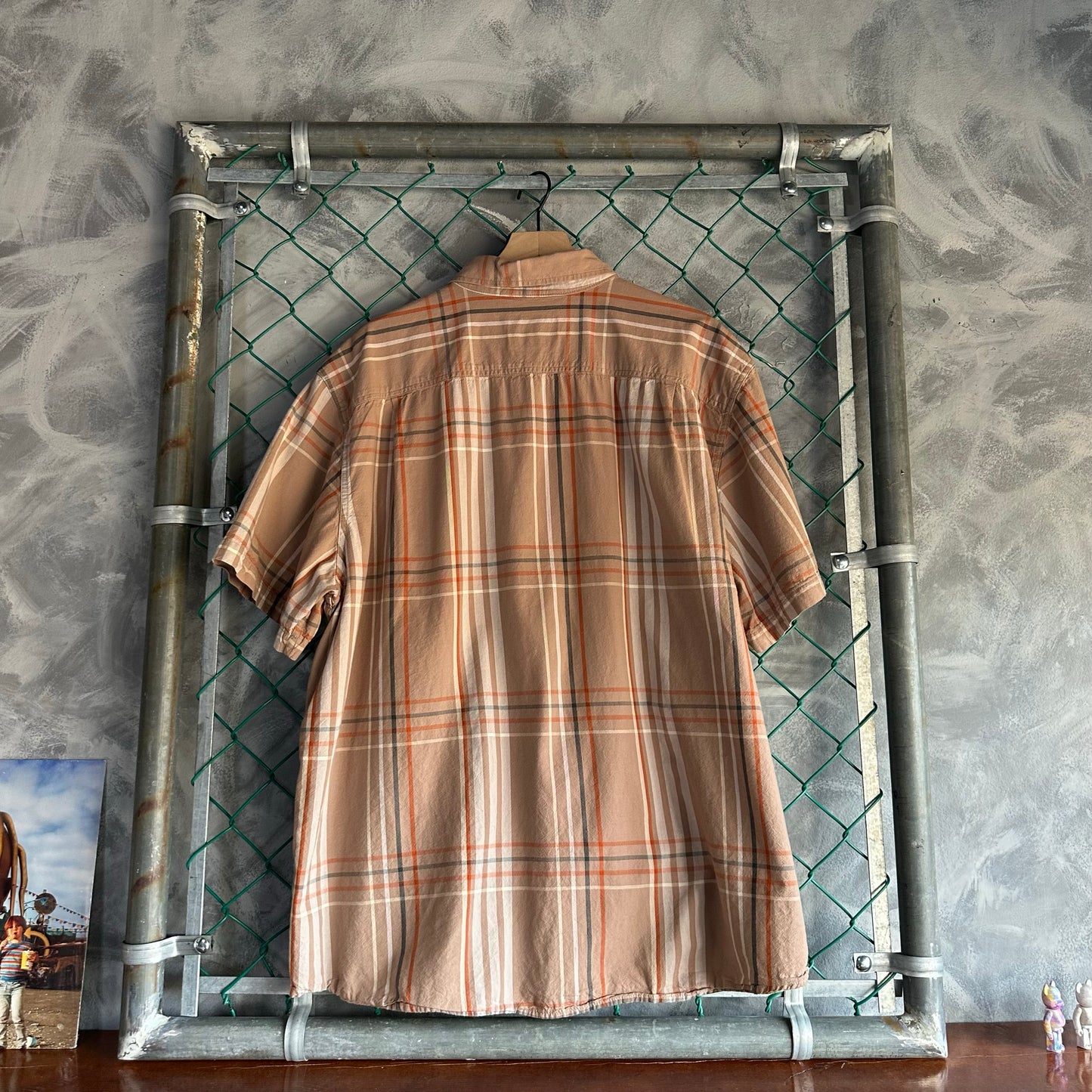 Camisa Botones Carhartt De Hombre Talla 2XL Color Café Claro Manga Corta Workwear Rayas