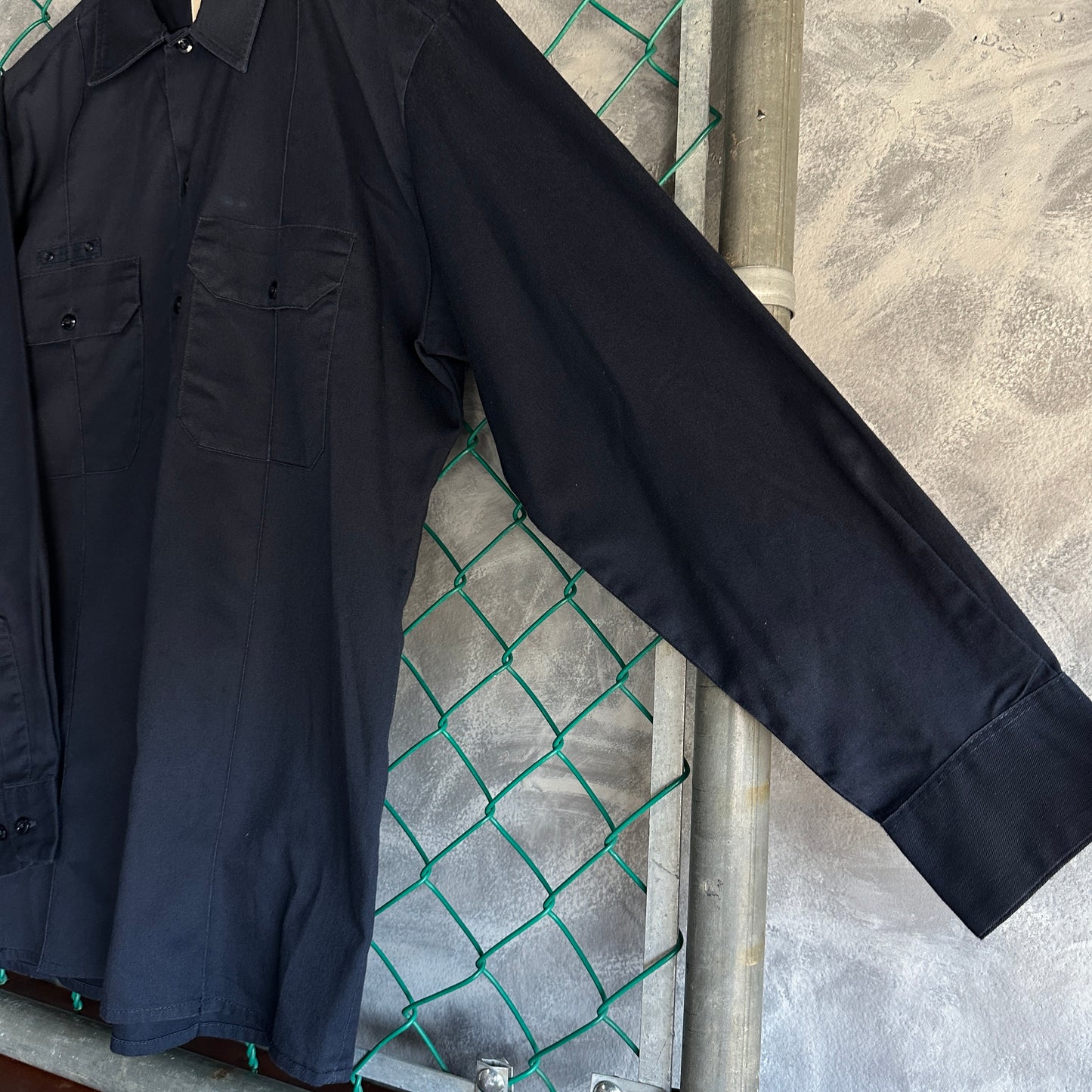 Camisa De Botones Dickies De Hombre Talla L Color Azul Marino Manga Larga Mecanico Workwear Lisa
