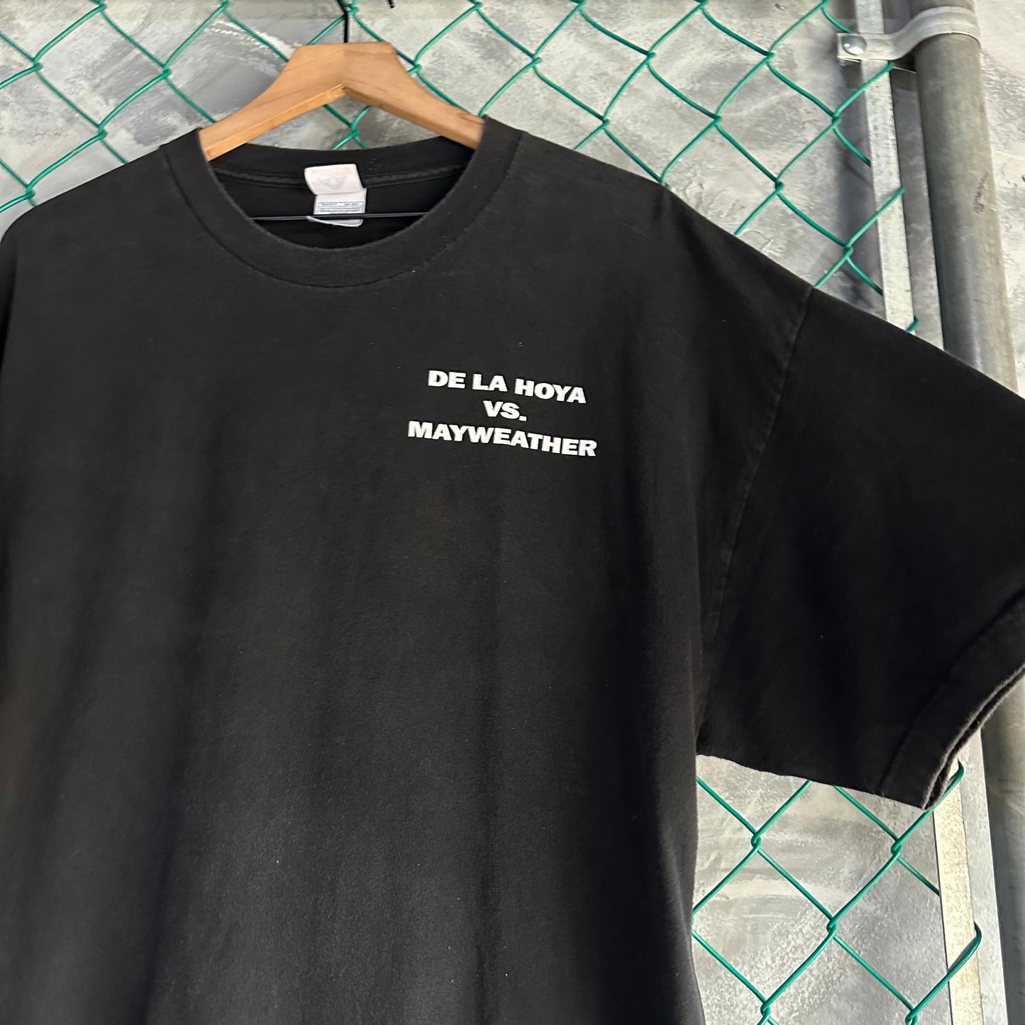 Camisa Vintage Mayweather vs De La Hoya De Hombre Talla 2XL Color Negro Boxeo