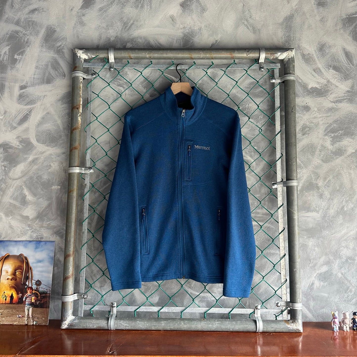 Sueter Marmot De Hombre Talla M Color Azul Polar Con Ziper Alpinismo Senderismo