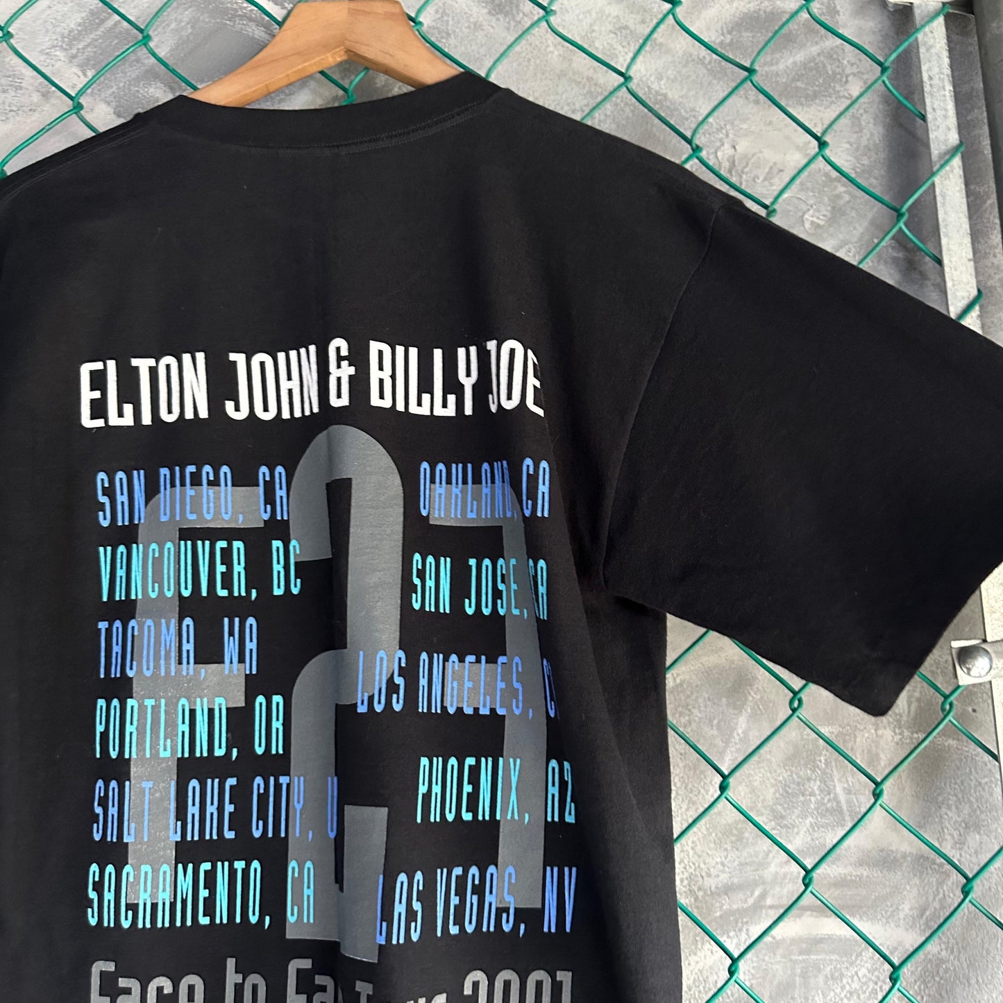Camisa Vintage de Billy Joel Y Elton John De Hombre Talla M Color Negro Tel Gruesa De Tour Merch