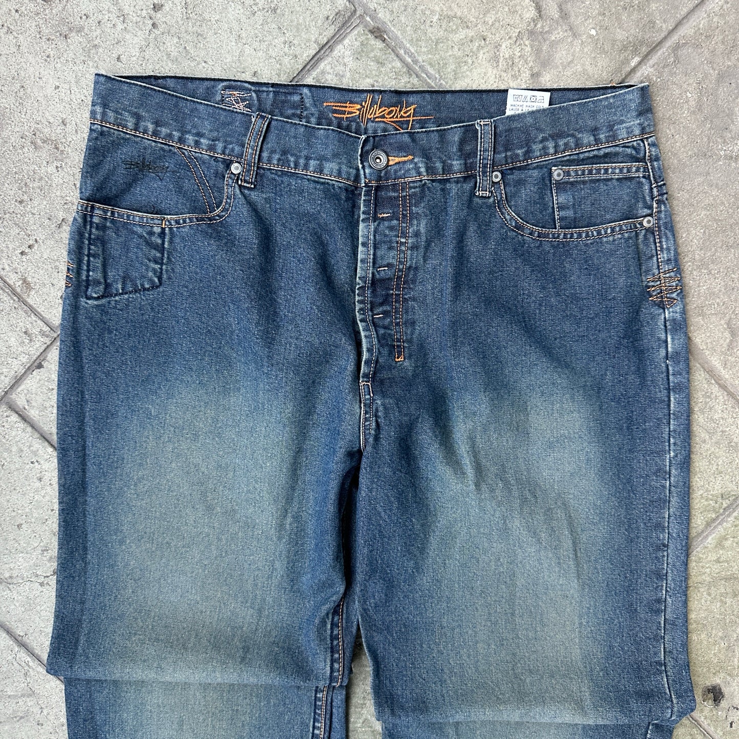 Pantalon Vintage Billabong De Hombre Talla 36x33 Color Azul Desvanecido Baggy Y2K