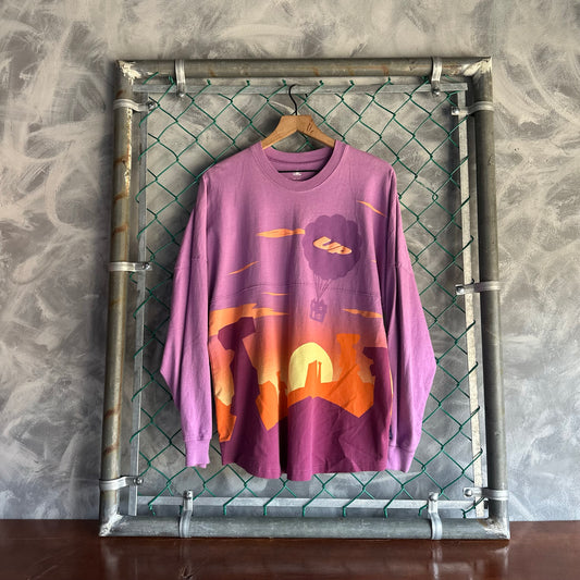 Camisa Spirit De La Pelicula de Up De Hombre Talla M Color Morado Con Naranja DisneyLand Puff Print