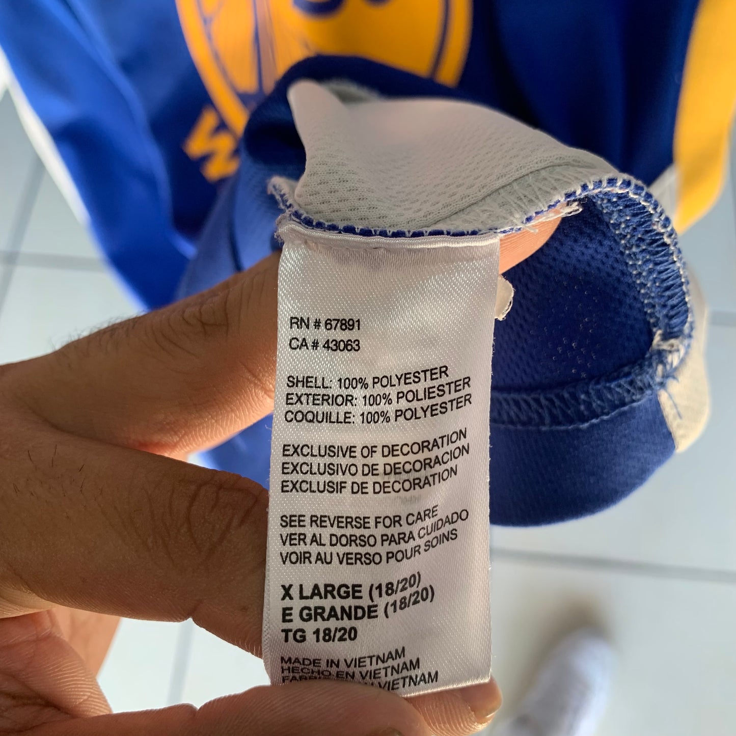 Jersey De Basquetbol Para Hombre Talla XL Color Azul Golden State NBA #30 Curry