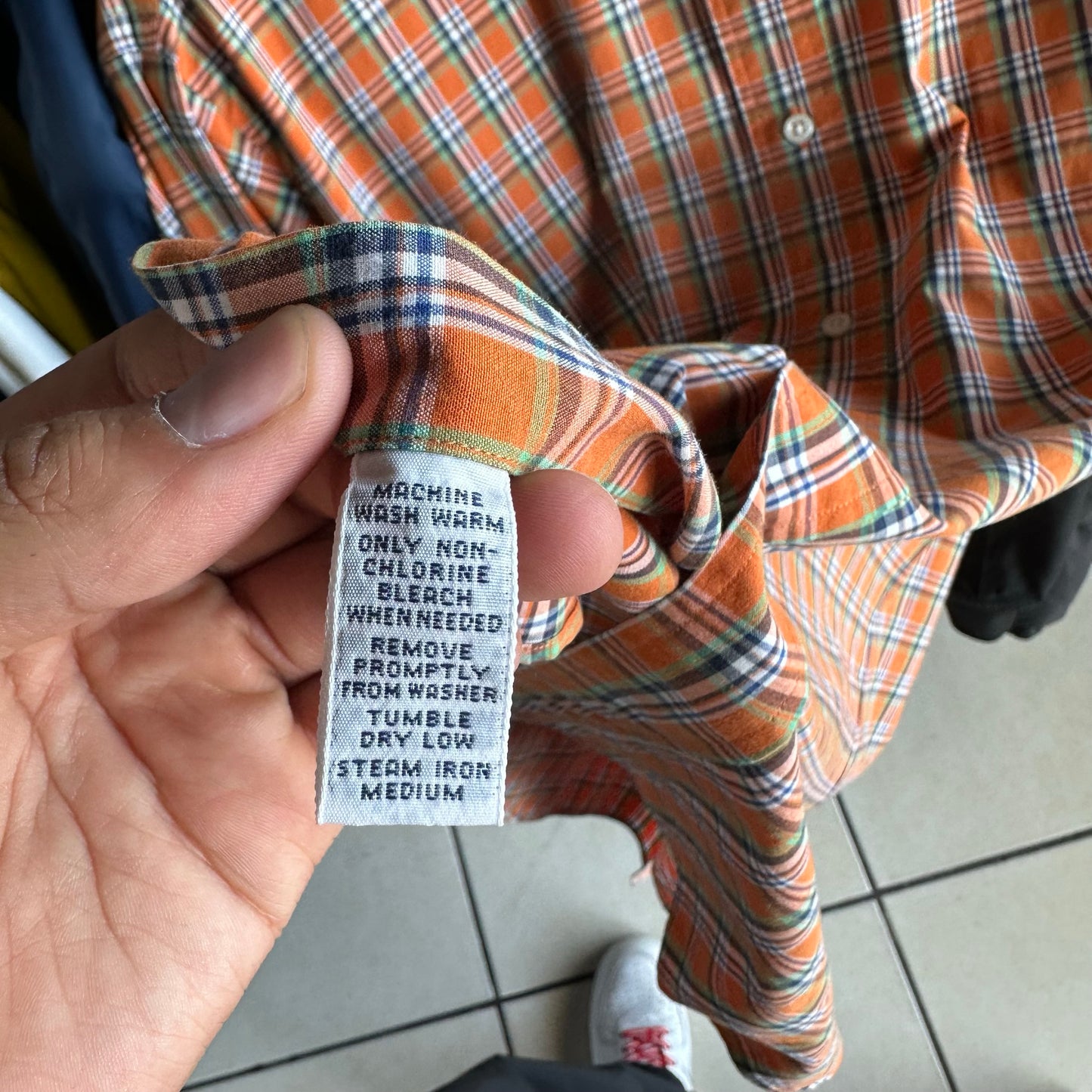 Camisa De Botones Polo Ralph Lauren De Hombre Talla Xl Color Naranja De Cuadros Prenda De Vestir
