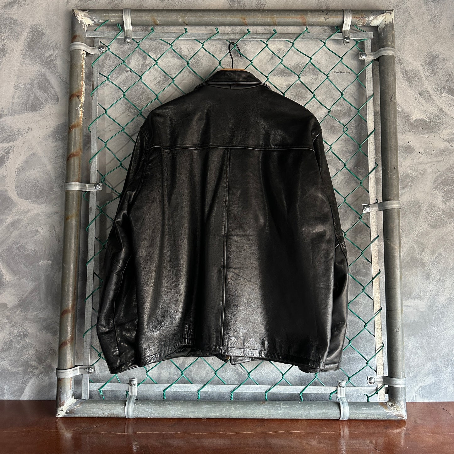 Chamarra Vintage Black Horse Company De Hombre Talla L Color Negro De Cuero Piel Genuina Gruesa