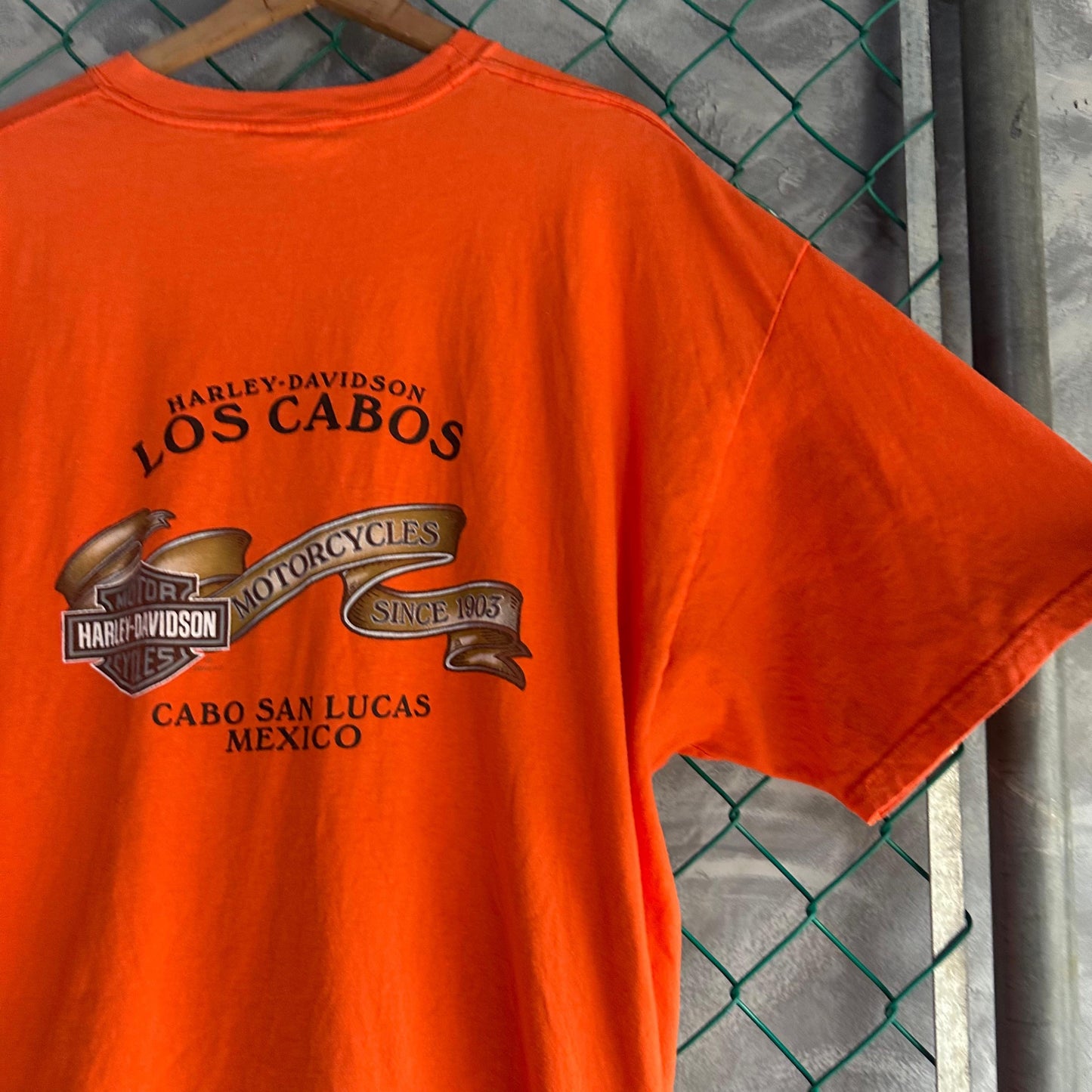 Camisa Harley Davidson De Hombre Talla 2XL Color Naranja De Los Cabos estilo Motociclista Oversize