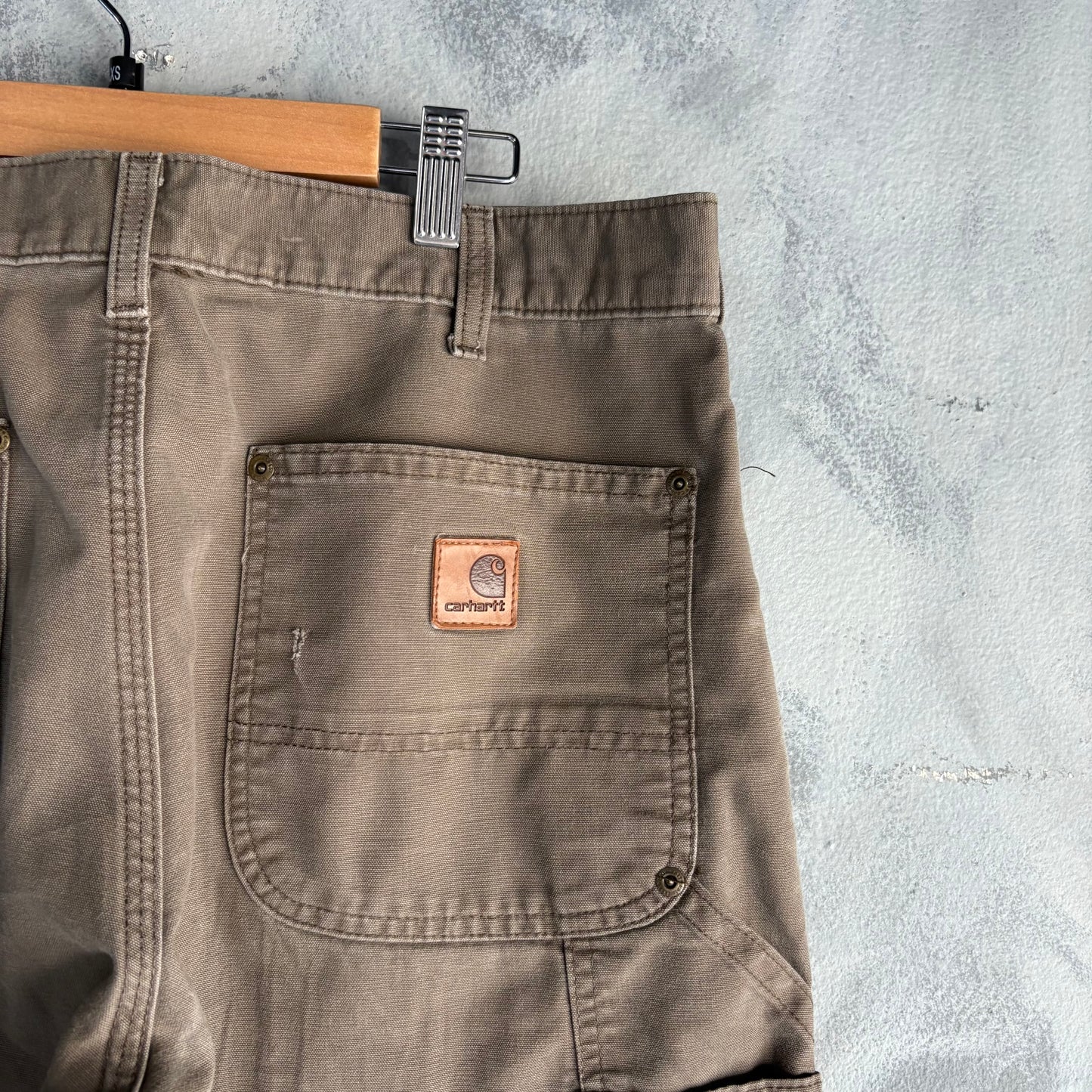 Pantalon Vintage Carhartt Hombre 32x32 Café Doble Rodilla