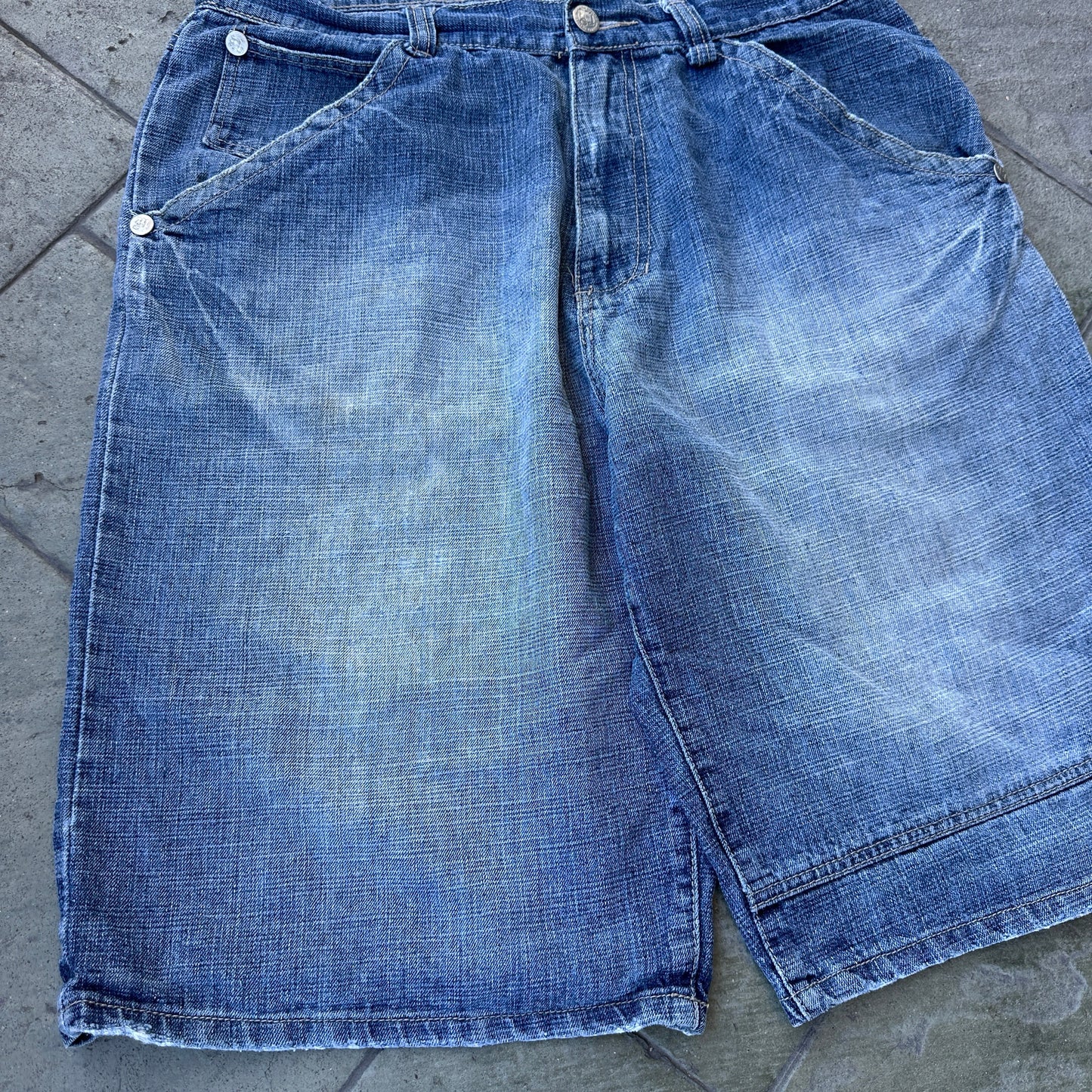 Short o Jort Makaveli Tupac De Hombre Talla 36 Color Azul Claro Y2K Corte Baggy Mezclilla
