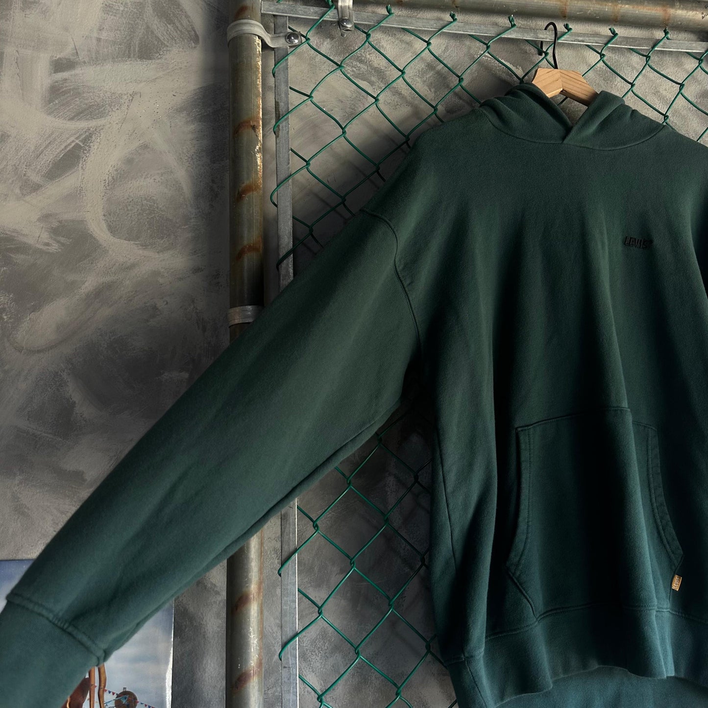 Hoodie Levis De Hombre Talla M Color Verde Gold Tab Heavy Cotton Tela Gruesa