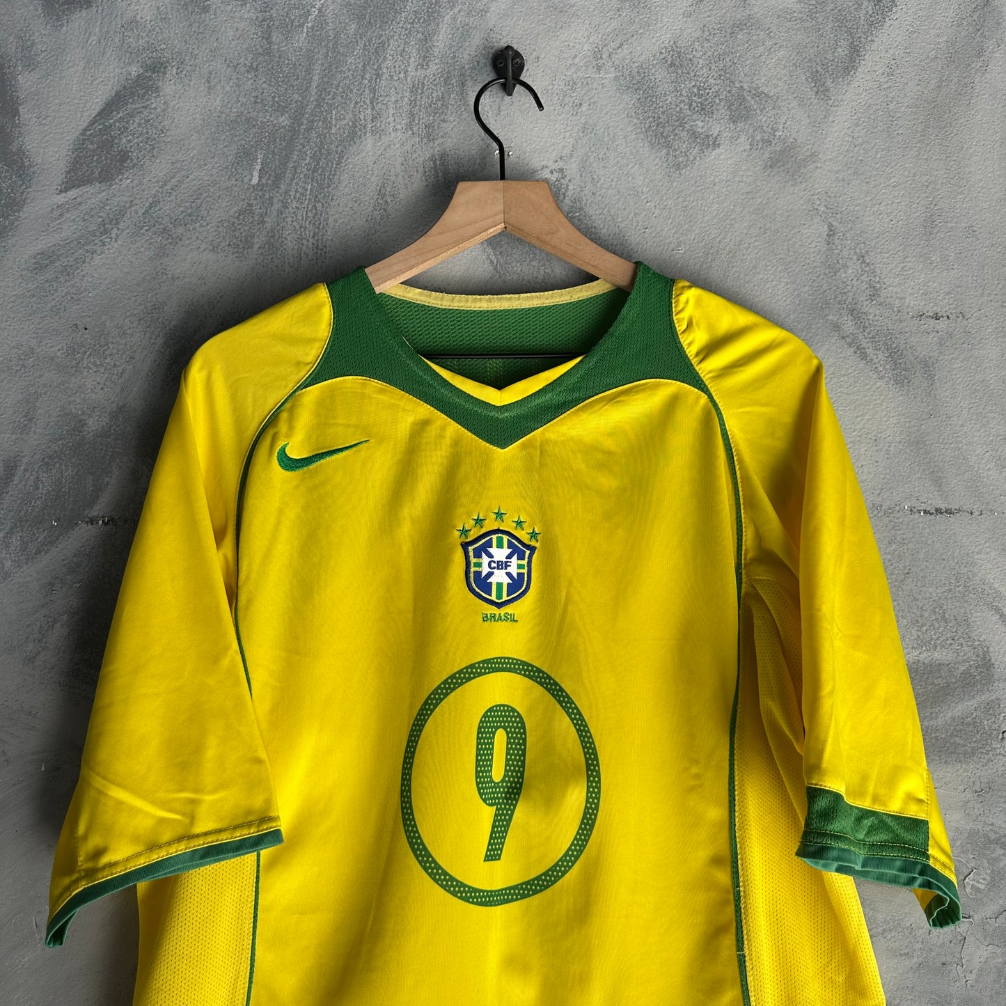 Jersey Vintage Nike para hombre, talla L color Amarillo Brasil 2006 Ronaldo Nazário