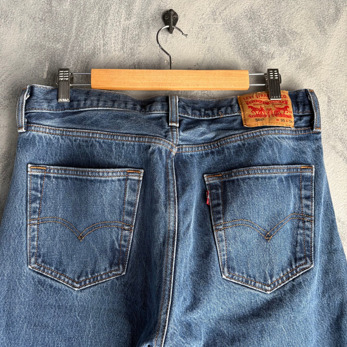 Pantalón Levi’s 501 Para Hombre Talla 35x34 Azul de Mezclilla Corte Regular