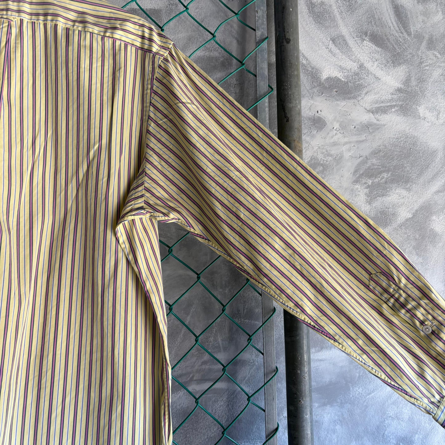 Camisa De Botones Polo Ralph Lauren De Hombre Talla XL Color Amarilla De Rayas Verticales De Vestir