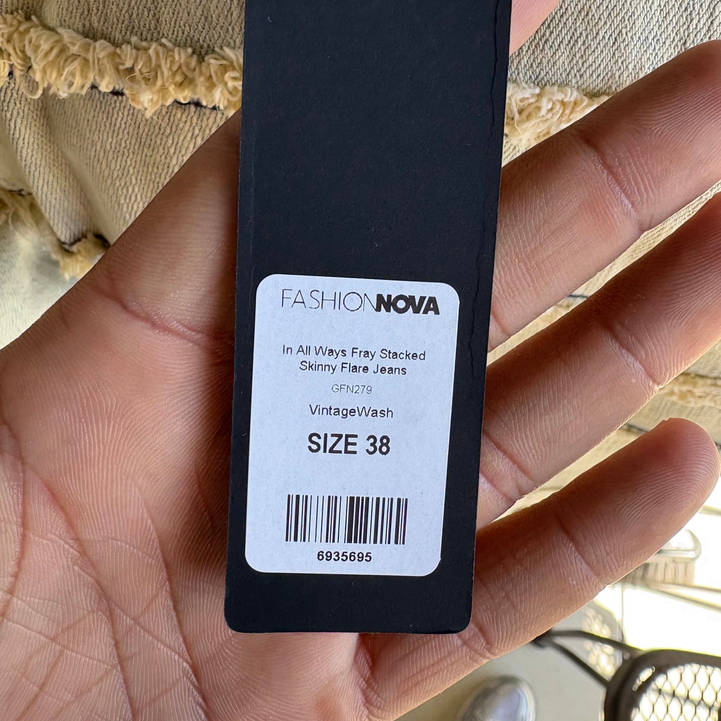 Pantalón Nuevo Novamen Para Hombre Talla 38 Azul Beige Deslavado Descocido