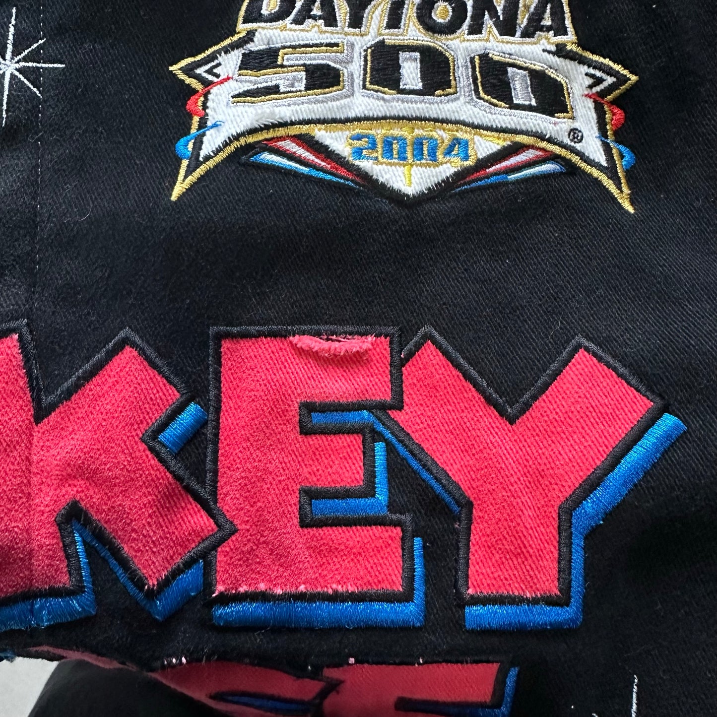 Chamarra Vintage de la Nascar Jeff Hamilton De Hombre Talla L Color Negro DisneyLand Mickey Mouse