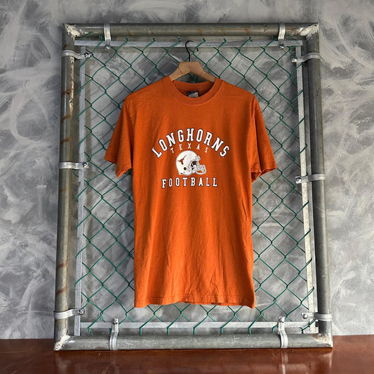 Camiseta Vintage Texas Longhorns Hombre Talla M Naranja Colegial Fútbol Americano
