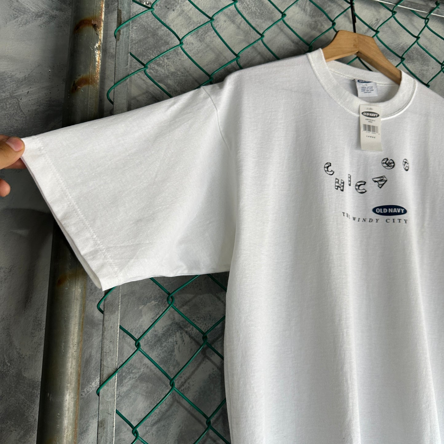Camisa Vintage Old Navy De hombre Talla L Color Blanco Deadstock Chicago Boxy