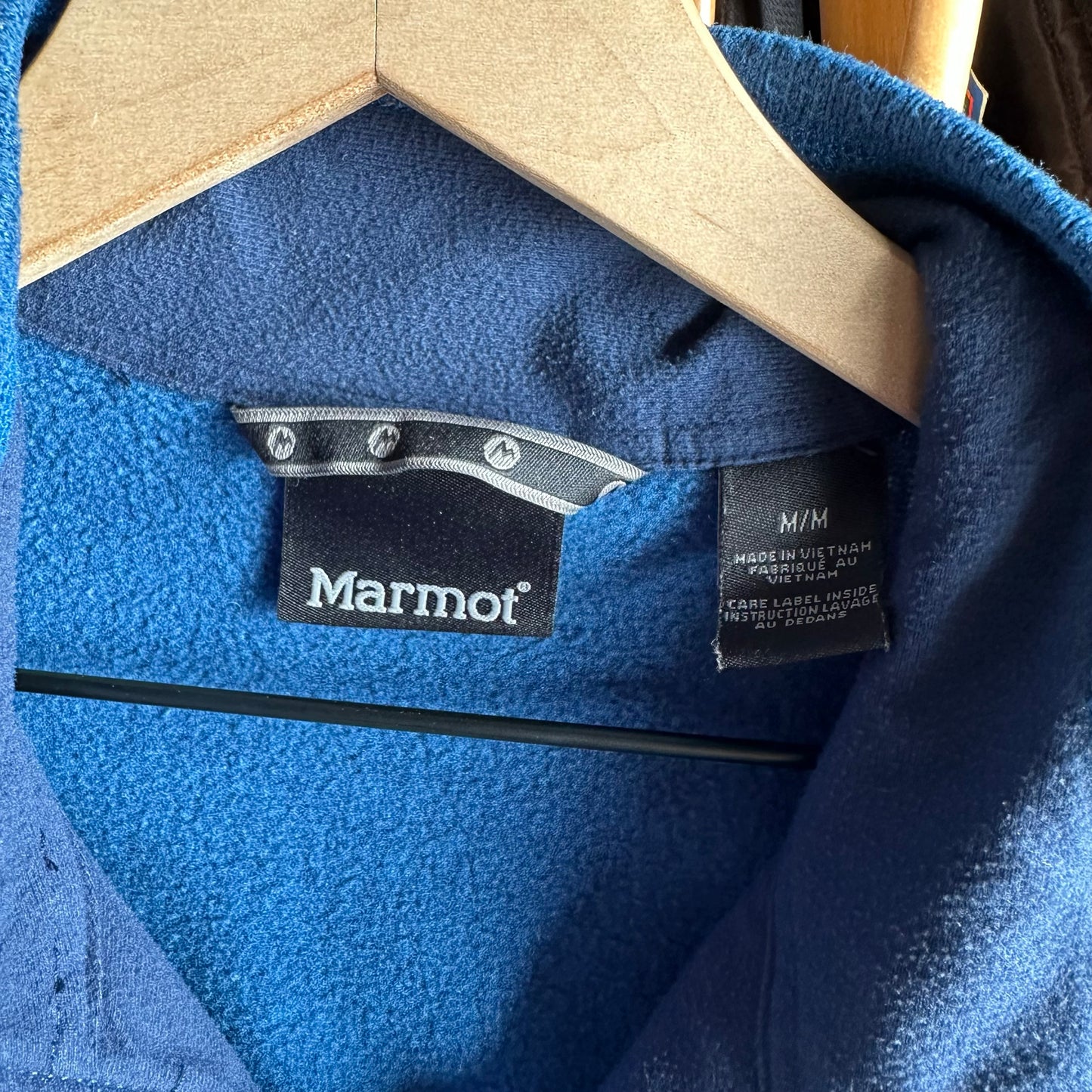 Sueter Marmot De Hombre Talla M Color Azul Polar Con Ziper Alpinismo Senderismo