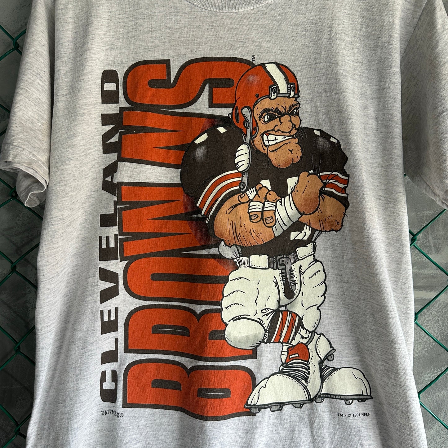 Camisa Vintage De Los Cleveland Browns De Hombre Talla L Color Gris Con Doble Grafico Nutmeg MIlls