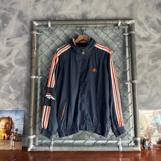 Chamarra Vintage Starter Denver Broncos De Hombre Talla XL Color Azul Naranja