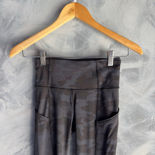 Legging Lululemon De Mujer Talla 2 Color Negro Camo Con Bolsillos Gimnasio Pilates Yoga