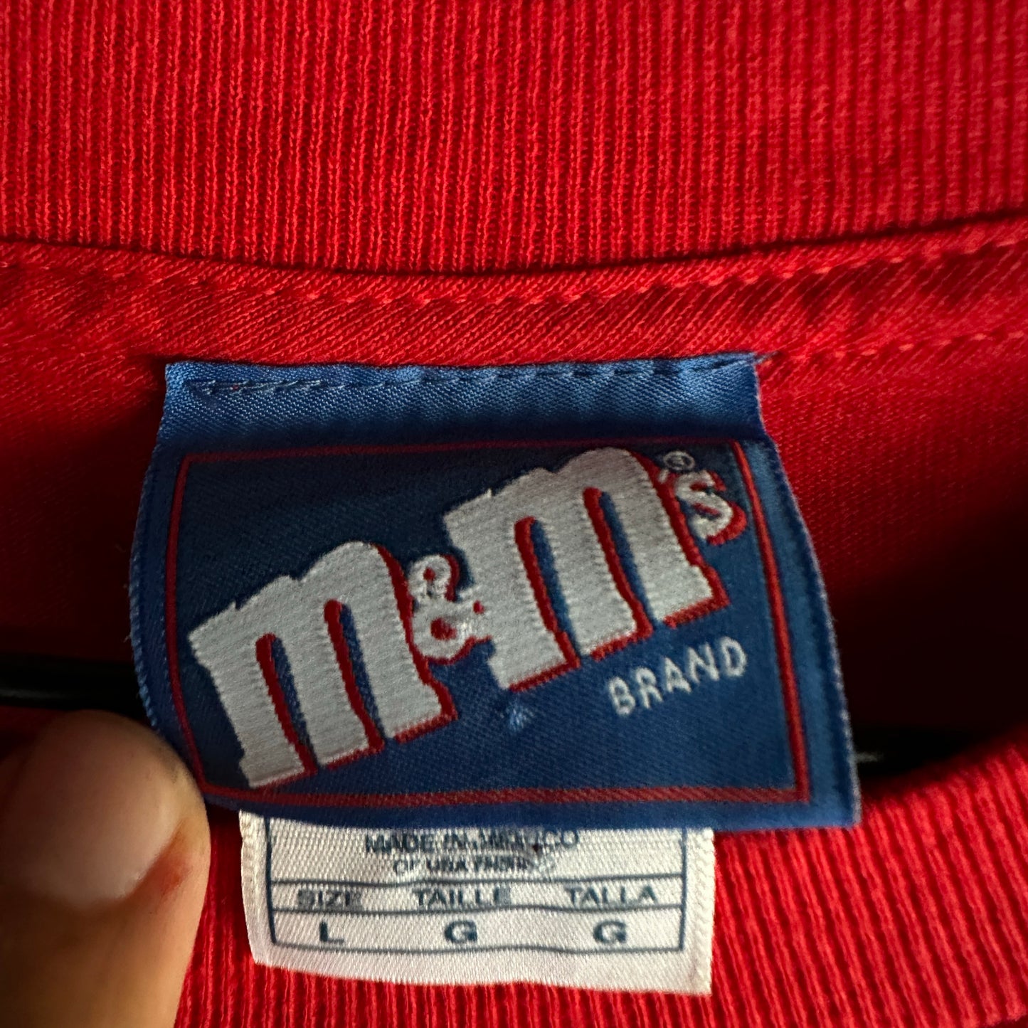 Camisa Vintage DE M&M Amarillo De Hombre Talla L Color Rojo Navideno