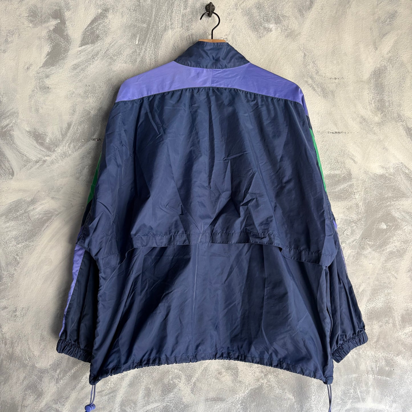 Chamarra Rompe Vientos Nike Vintage Para Hombre Talla XL Color Azul Marino con Verde
