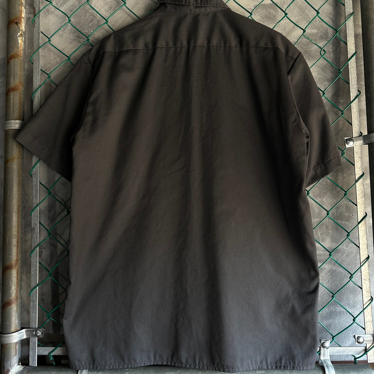 Camisa De Botones Dickies De Hombre Talla L Color Gris Manga Corta Mecanico Workwear Lisa