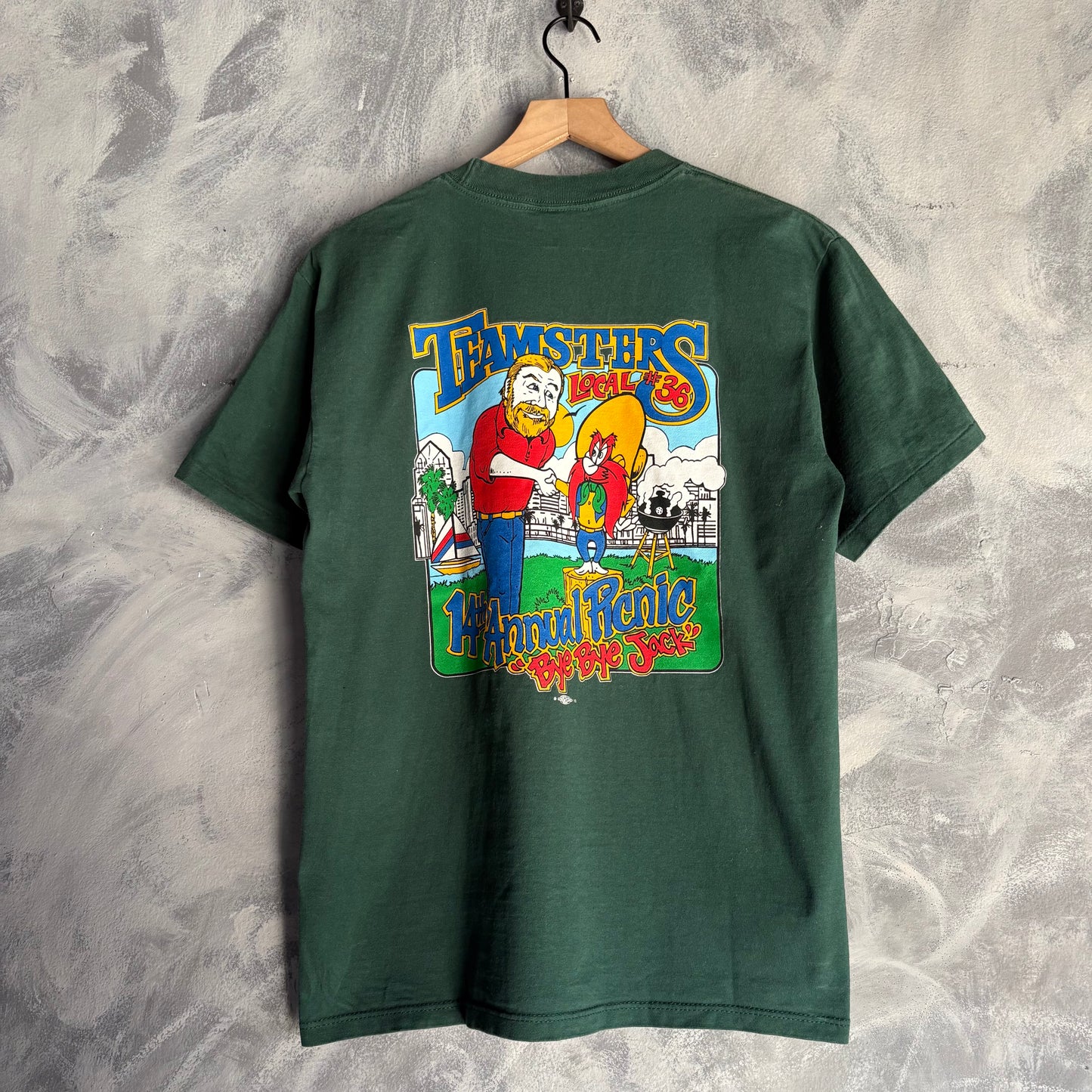 Playera Nemesis Para Hombre Talla M Color Verde Superweight Teamsters Bye Bye Jack