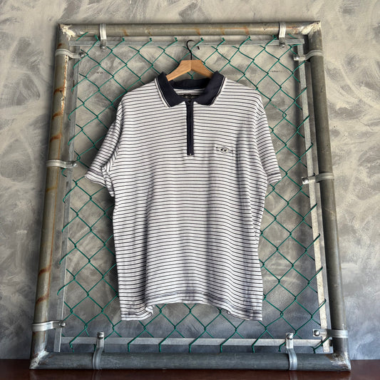 Camisa Polo Vintage Guess Para Hombre Talla M Color Blanco con Rayas