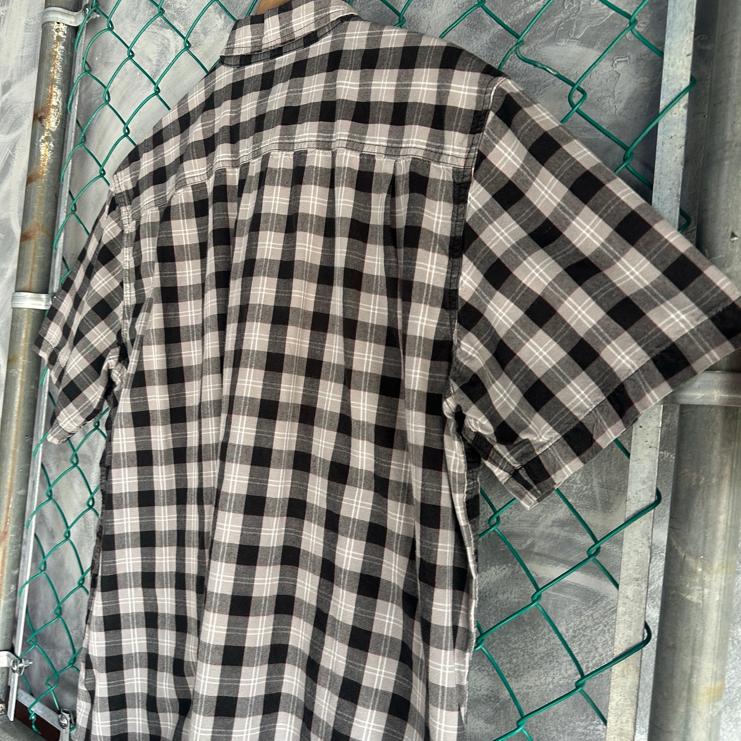 Camisa De Botones Carhartt De Hombre Talla XL De Cuadros Gris Manga Corta Workwear