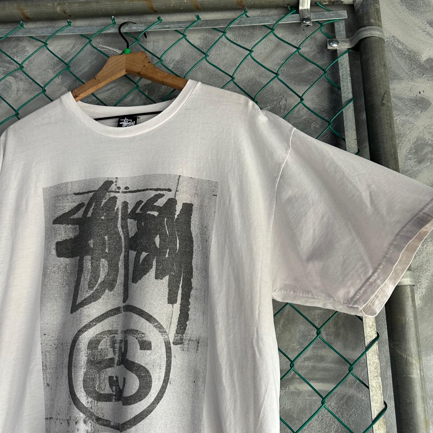 Camisa Stussy De Hombre Talla XL Color Blanco Manga Corta Big Logo