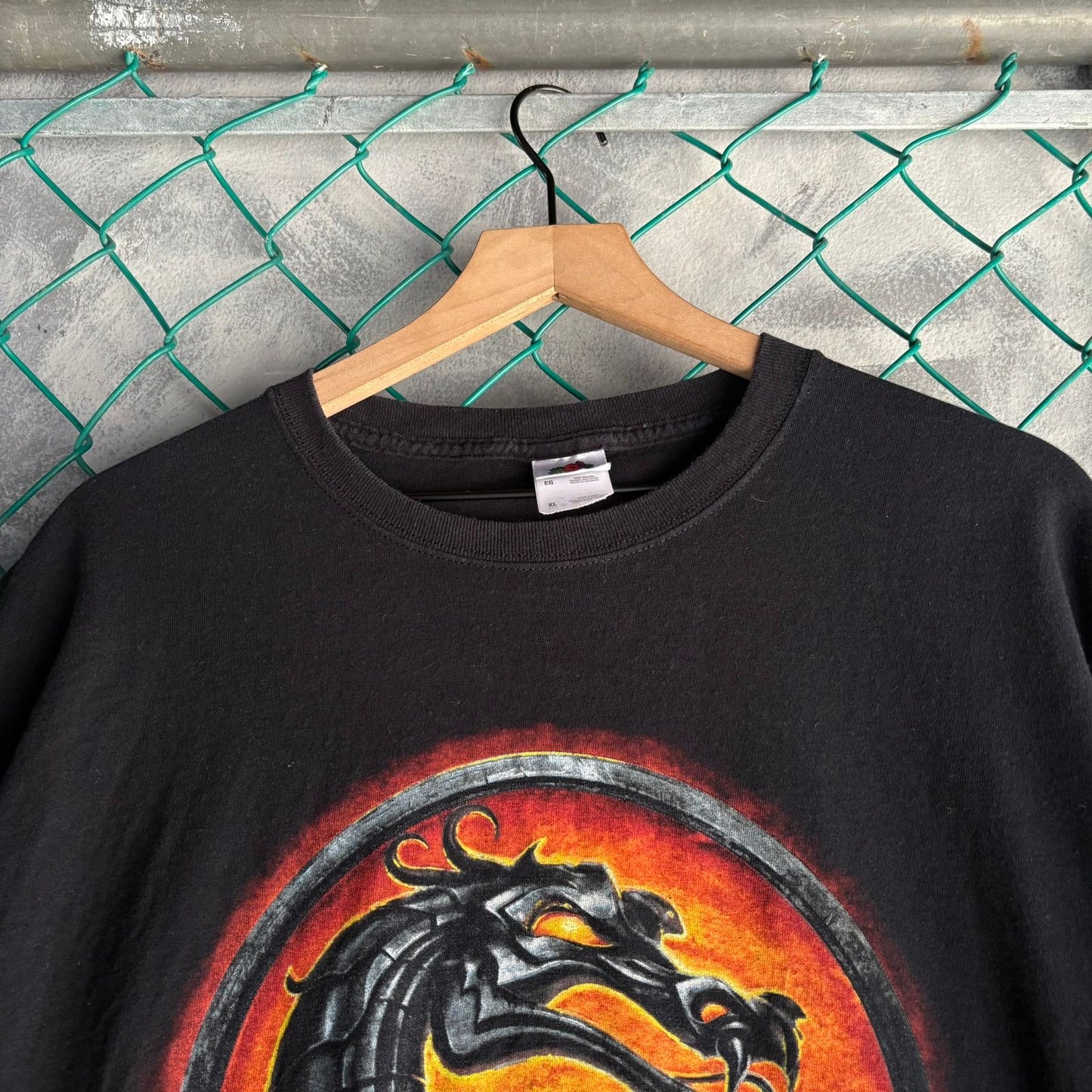 Camisa Vintage De Mortal Kombat De Hombre Talla XL Color Negro Promo De Video Juego