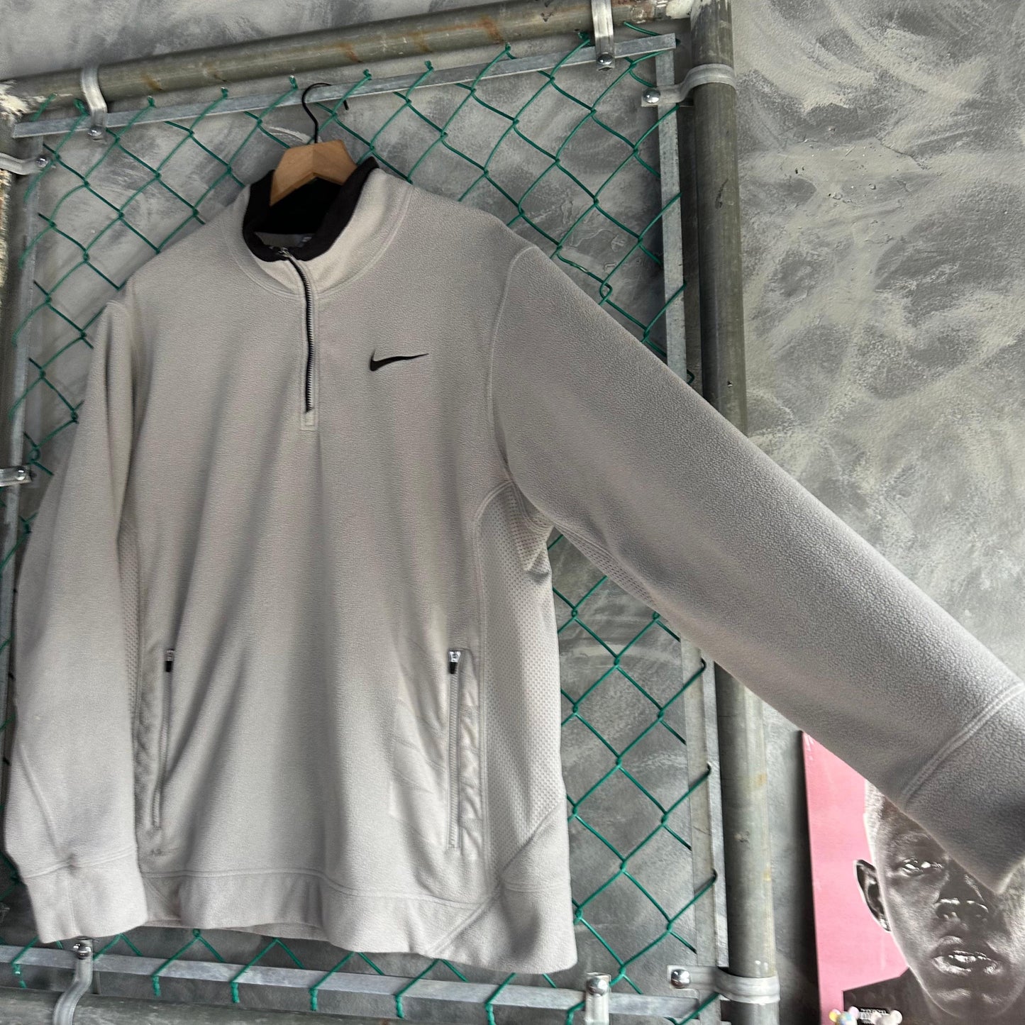 Suéter Vintage Nike De Hombre Talla XL Color Gris 1/4 Ziper 90s Deporitvo Gimnasio