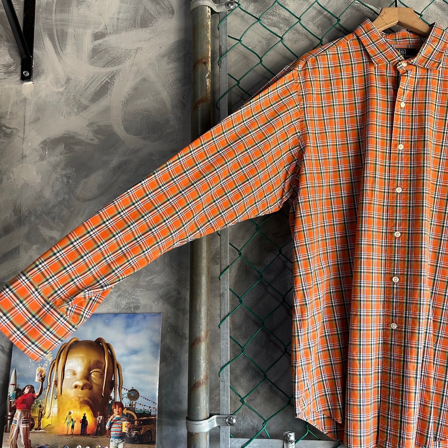 Camisa De Botones Polo Ralph Lauren De Hombre Talla Xl Color Naranja De Cuadros Prenda De Vestir