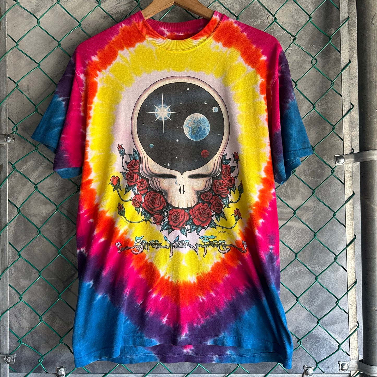 Camisa Vintage Liquid Blue De Hombre Talla M Color Tye Dye Arcoiris Grateful Dead