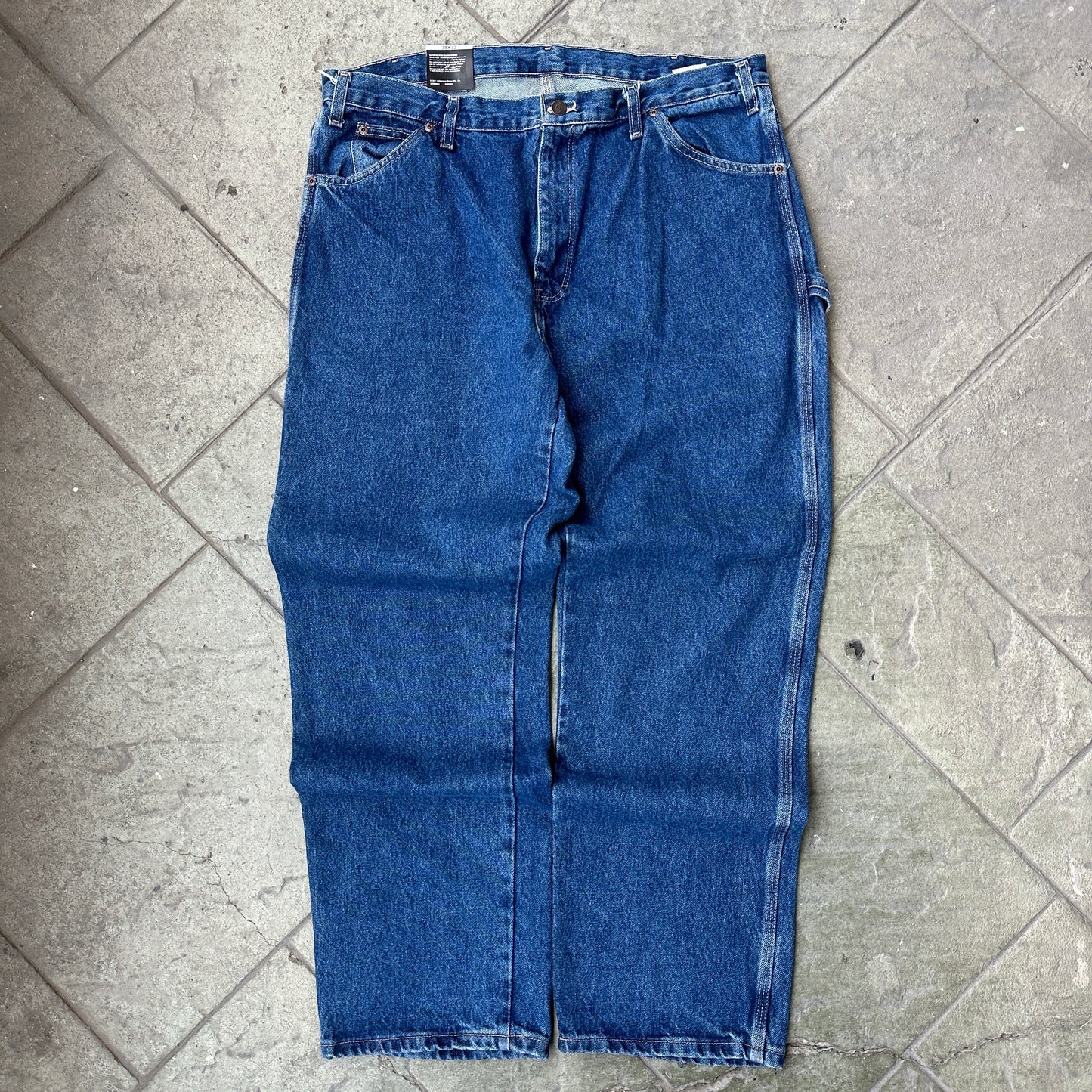 Pantalon Dickies De Hombre Talla 38x32 Color Azul Corte Relajado Estilo Carpintero Nuevo