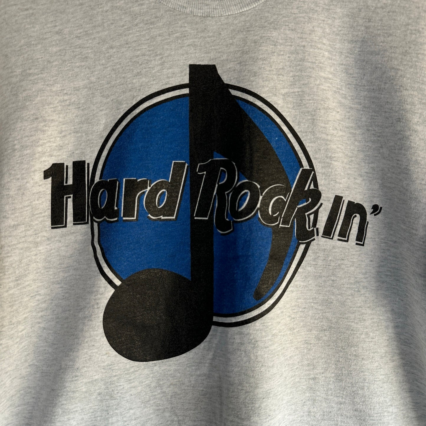 Camisa Vintage Hard Rock In De Hombre Talla XL Color Gris Corte Boxy 90s Manga Corta