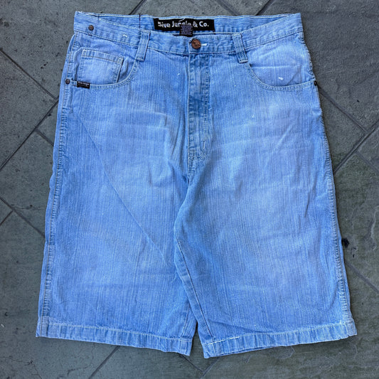 Shorts o Jorts vintage 5ive Jungle De Hombre Talla 36 Color Azul ClaroBordado De Leon Y2K