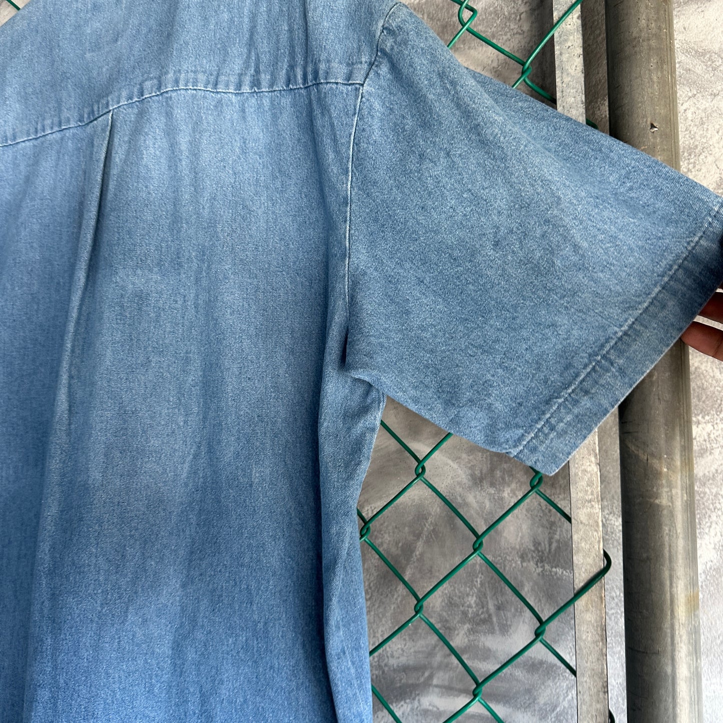 Camisa De Botones Dickies De Hombre Talla XL Color Azul Mezclilla Manga Corta Mecanico Workwear Lisa