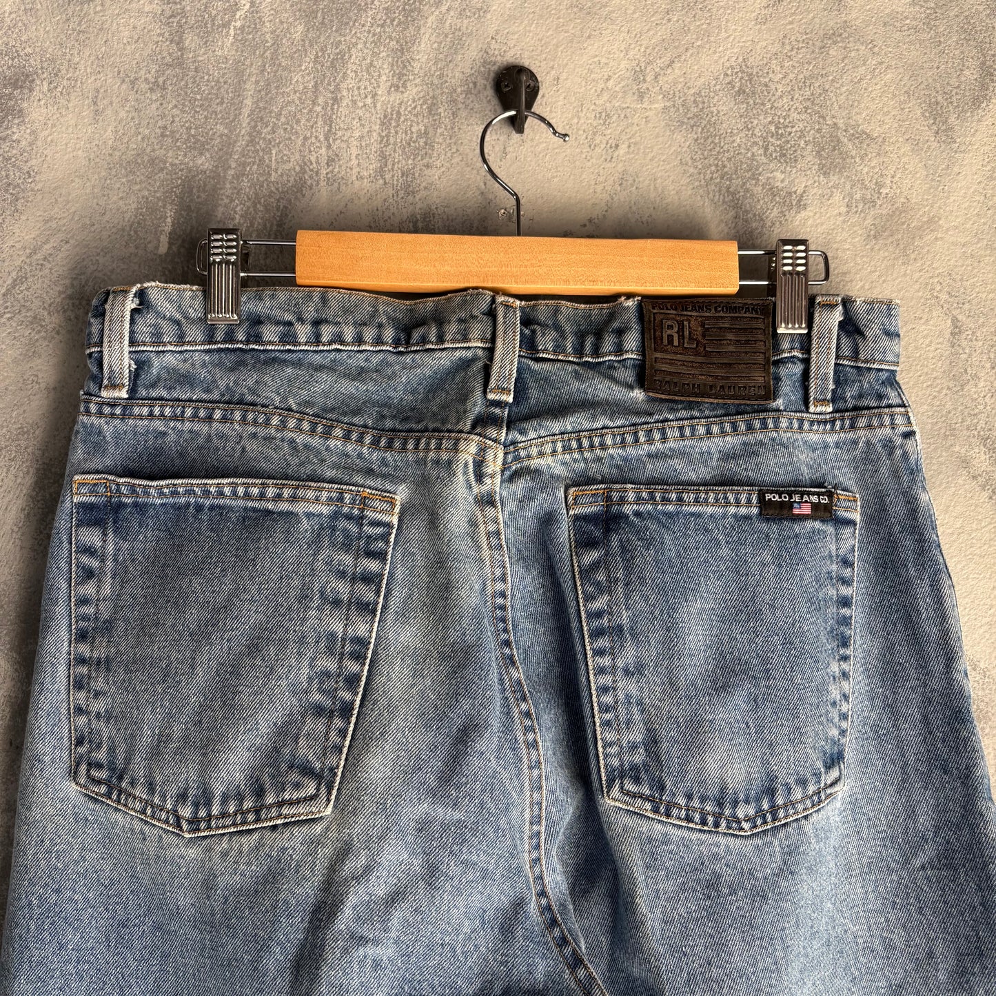 Pantalón Polo Ralph Lauren Para Hombre Talla 34x34 Azul de Mezclilla Corte Regular